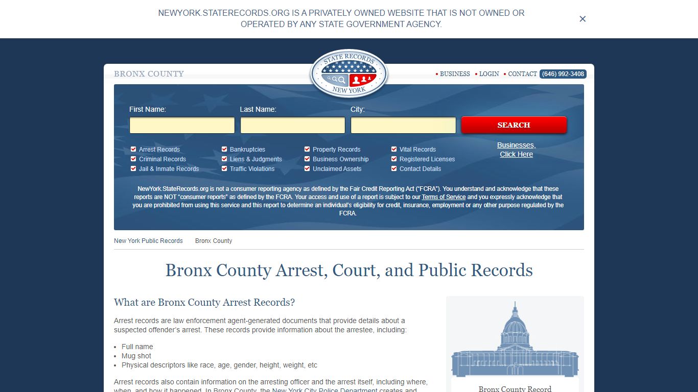 Bronx County Arrest, Court, and Public Records